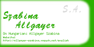 szabina allgayer business card